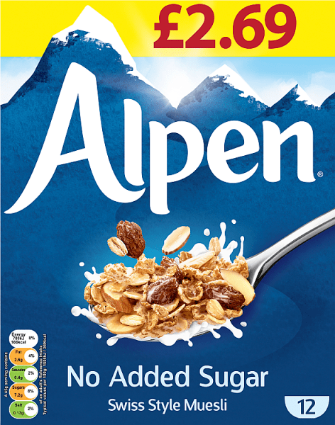 Alpen Muesli No Added Sugar 550g PMP £2.69