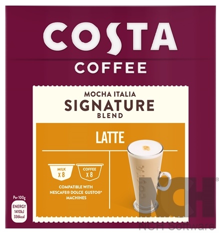 Costa Dolce Gusto Latte Fliptop Box Pack Render Front