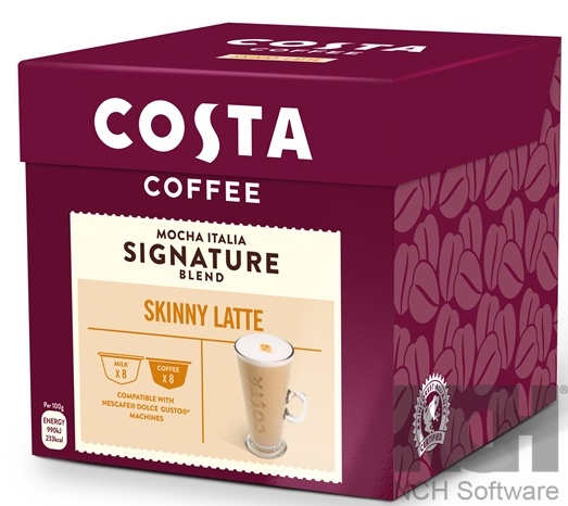 Costa Dolce Gusto Skinny Latte Fliptop Box Pack Render Left