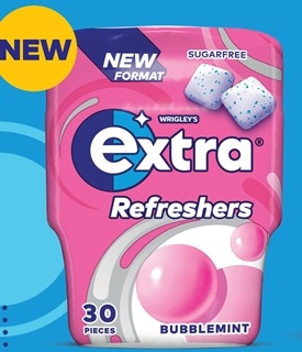 Extra Refreshers Bubblemint Sugar Free Chewing Gum Bottle