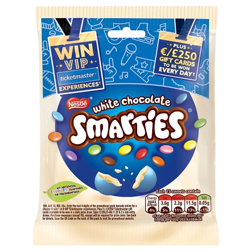 Smarties White Chocolate Sharing Bag 100g