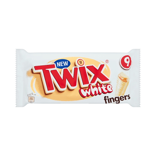 Twix Caramel & White Chocolate Fingers Biscuit Snack Bars Multipack 9 x 20g