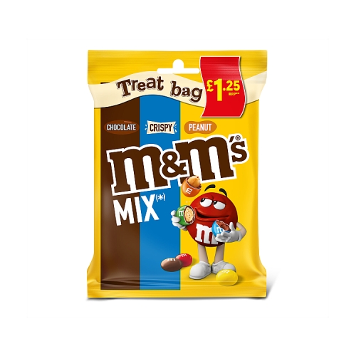 M&M’s Mix Milk Chocolate, Peanut and Crispy Bites £1.25 PMP Treat Bag 80g