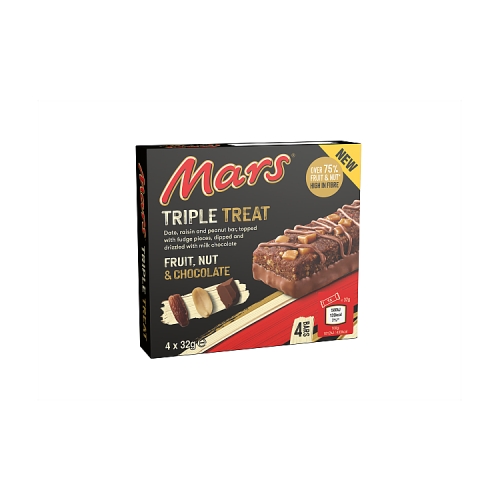 Mars Triple Treat Fruit & Nut Milk Chocolate Snack Bars Multipack 4 x 32g