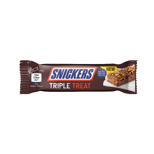 Snickers Triple Treat Fruit & Nut Milk Chocolate Snack Bar 40g