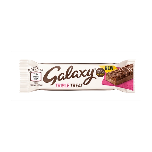 Galaxy Triple Treat Fruit & Nut Milk Chocolate Snack Bar 40g