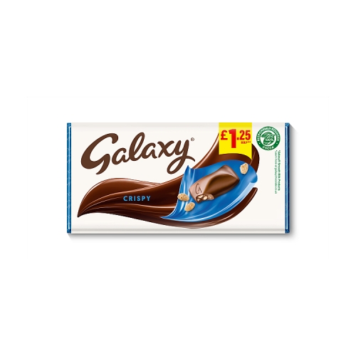 Galaxy Crispy Pieces & Milk Chocolate Block Bar 102g