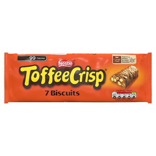 Toffee Crisp Milk Chocolate Biscuit Bar Multipack 7 Pack