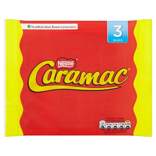 Caramac Caramel Chocolate Bar Multipack 30g 3 Pack