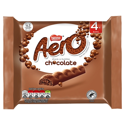 Aero Bubbly Milk Chocolate Bar Multipack 27g 4 Pack