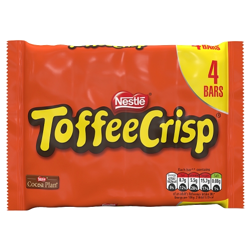 Toffee Crisp Milk Chocolate Bar Multipack 31g 4 Pack