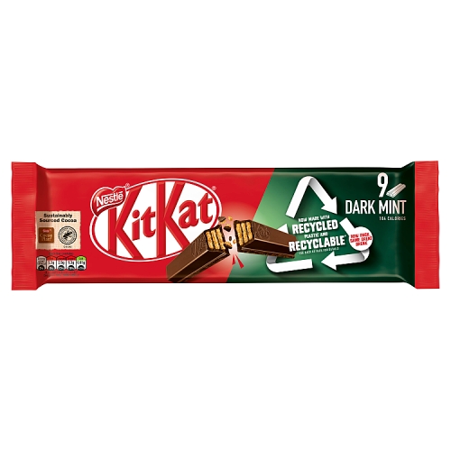 Kit Kat 2 Finger Dark Mint Chocolate Biscuit Bar Multipack 9 Pack