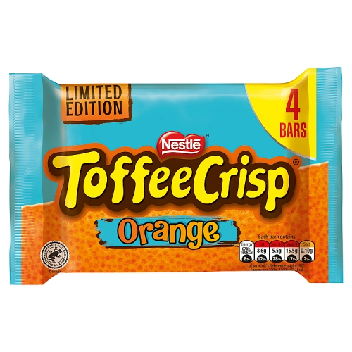 Toffee Crisp Orange Milk Chocolate Bar Multipack 4 x 31g