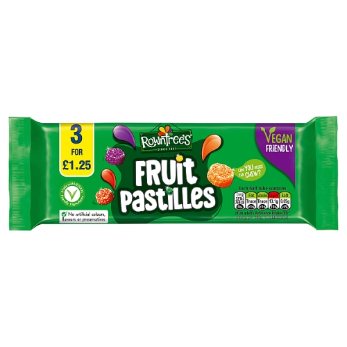 Rowntree’s Fruit Pastilles Vegan Friendly Sweets Multipack 42.8g 3 Pack PMP £1.25