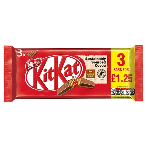 Kit Kat 4 Finger Milk Chocolate Bar Multipack 41.5g 3 Pack PMP £1.25