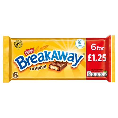 Breakaway Milk Chocolate Biscuit Bar Multipack 6 Pack PMP £1.25