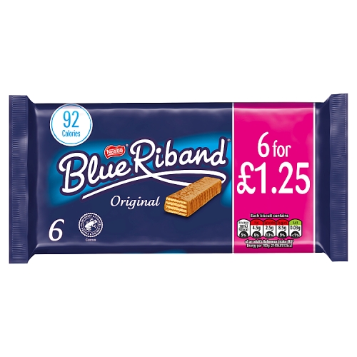 Blue Riband Milk Chocolate Wafer Biscuit Bar Multipack 6 Pack PMP £1.25