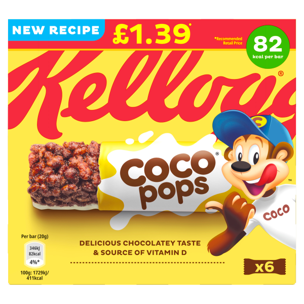 Kellogg’s Coco Pops Cereal Bar PM £1.39 20g