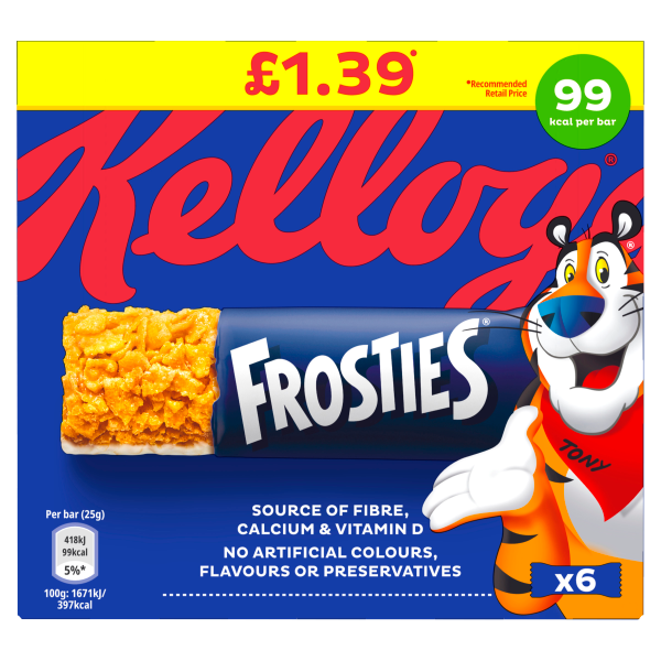 Kellogg’s Frosties Cereal Bars PM £1.39 6 x 25g (150g)