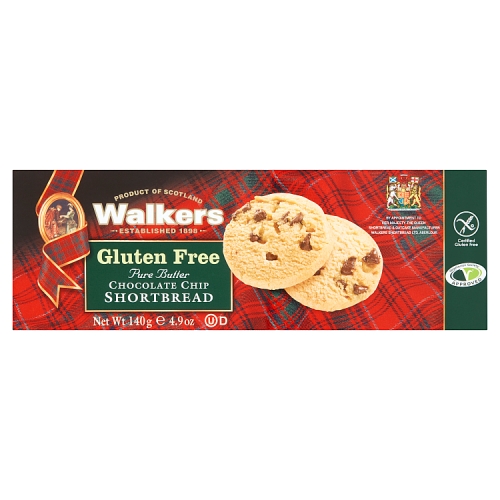 Walkers Gluten Free Pure Butter Chocolate Chip Shortbread 140g