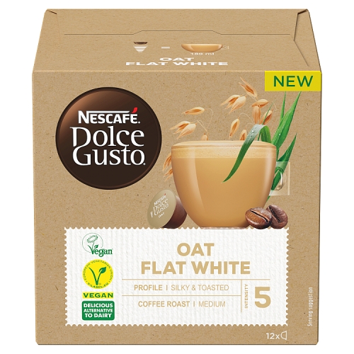 Nescafe Dolce Gusto Plant-based Flat White Oat Coffee Pods x 12