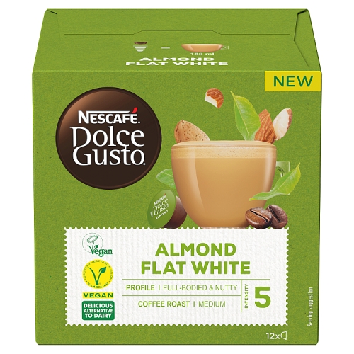 Nescafe Dolce Gusto Plant-based Flat White Almond Coffee Pods x 12