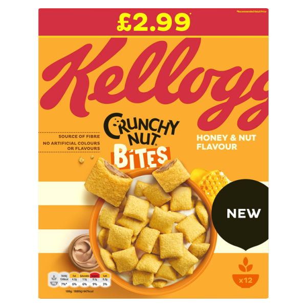 Kellogg’s Crunchy Nut Bites Cereal PM £2.99 375g