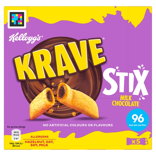 Kellogg’s Krave Stix Milk Chocolate Snack Bars 5×20.5g