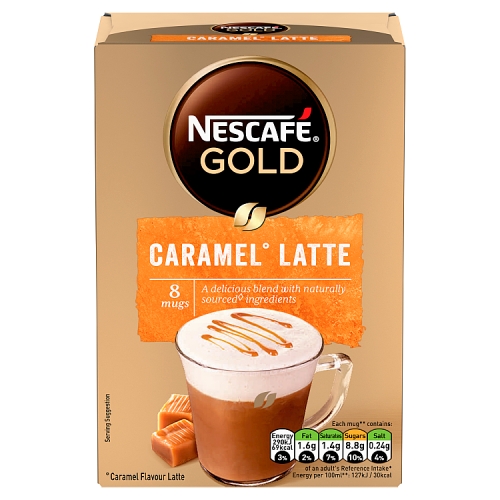 Nescafe Gold Caramel Latte Instant Coffee 8 x 17g Sachets