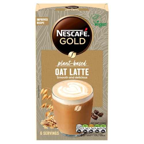 Nescafe Gold Oat Latte Plant Based Instant Coffee 6 x 16g Sachets