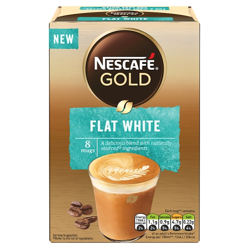 Nescafe Gold Flat White Instant Coffee 8 x 12.5g Sachets