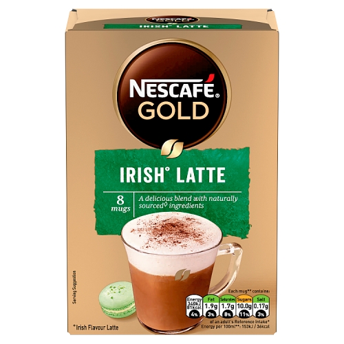 Nescafe Gold Irish Latte Instant Coffee 8 x 19.8g Sachets