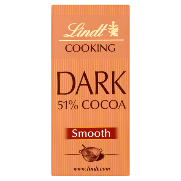 Lindt Dark Cooking Chocolate 51% Cocoa Smooth 200g