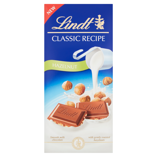 Lindt CLASSIC RECIPE Hazelnut Milk Chocolate Bar 125g