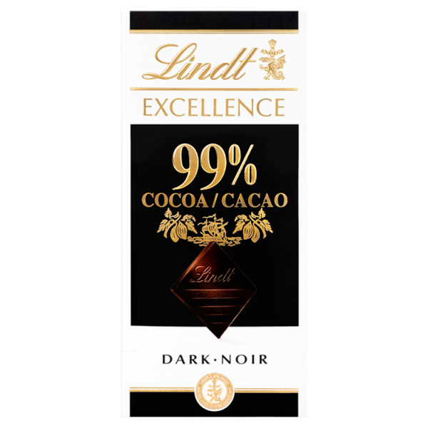 Lindt Excellence Intense Dark 99% Cocoa Chocolate Bar 50g