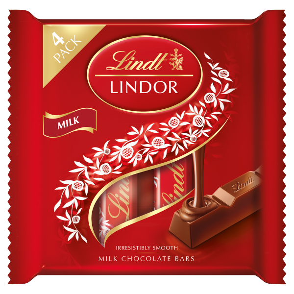 Lindt Lindor Milk Chocolate Bars 4 x 25g