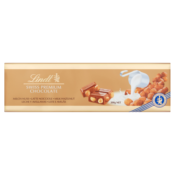 Lindt Swiss Premium Chocolate Milk Hazelnut 300g