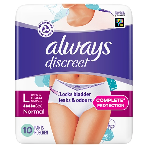 Always Discreet Incontinence Pants Normal L x10