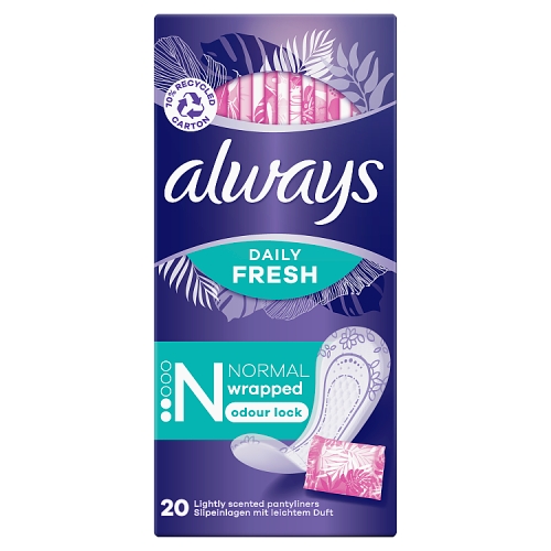 Always Daily Fresh Normal Wrapped Liners Odour Lock x 20
