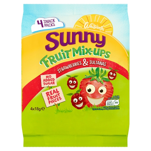Whitworths Sunny Fruit Mix-Ups Strawberries & Sultanas 4x18g