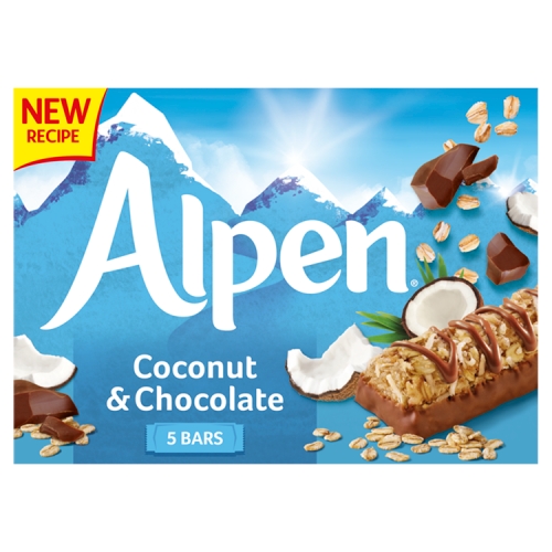Alpen Cereal Bars Coconut & Chocolate 5x29g