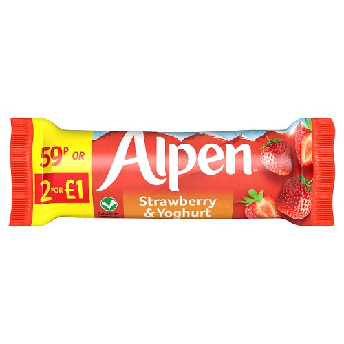 Alpen Strawberry & Yogurt Bar 24x29g case PM 59p or 2 for £1