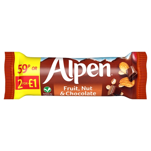 Alpen Fruit & Nut Chocolate bar 24x29g case PM 59p or 2 for £1