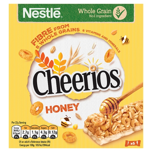 Nestle Cheerios Honey Cereal Bars 6x22g