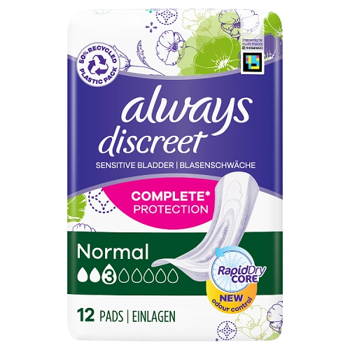 Always Discreet Incontinence Pads Normal x12