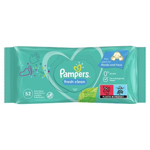 Pampers Fresh Clean Baby Wipes 1 Pack 52 Baby Wet Wipes