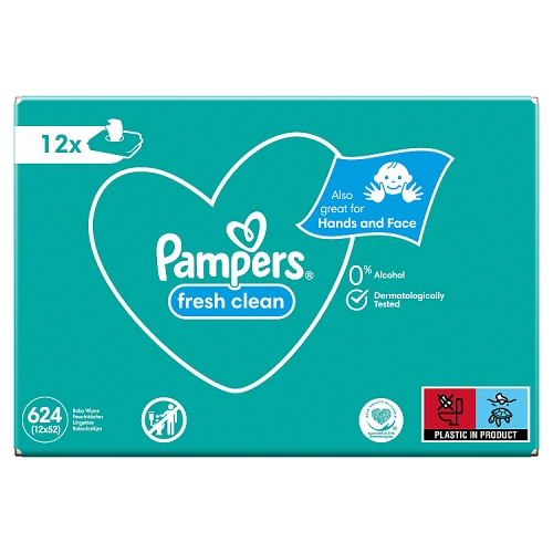 Pampers Fresh Clean Baby Wipes 12 Packs 624 Baby Wet Wipes