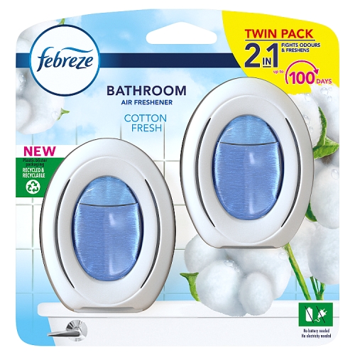 Febreze Bathroom Continuous Air Freshener Cotton 2ct