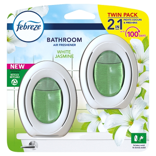 Febreze Bathroom Continuous Air Freshener White Jasmine 2Ct