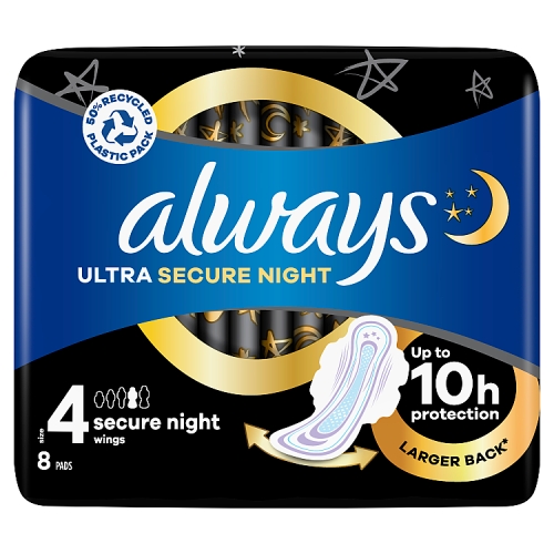 Always Ultra Sanitary Towels Secure Night (S4) Wings